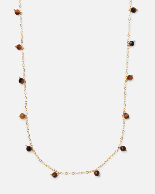 TIGER'S EYE DAINTY 14K GOLD FILLED NECKLACE
