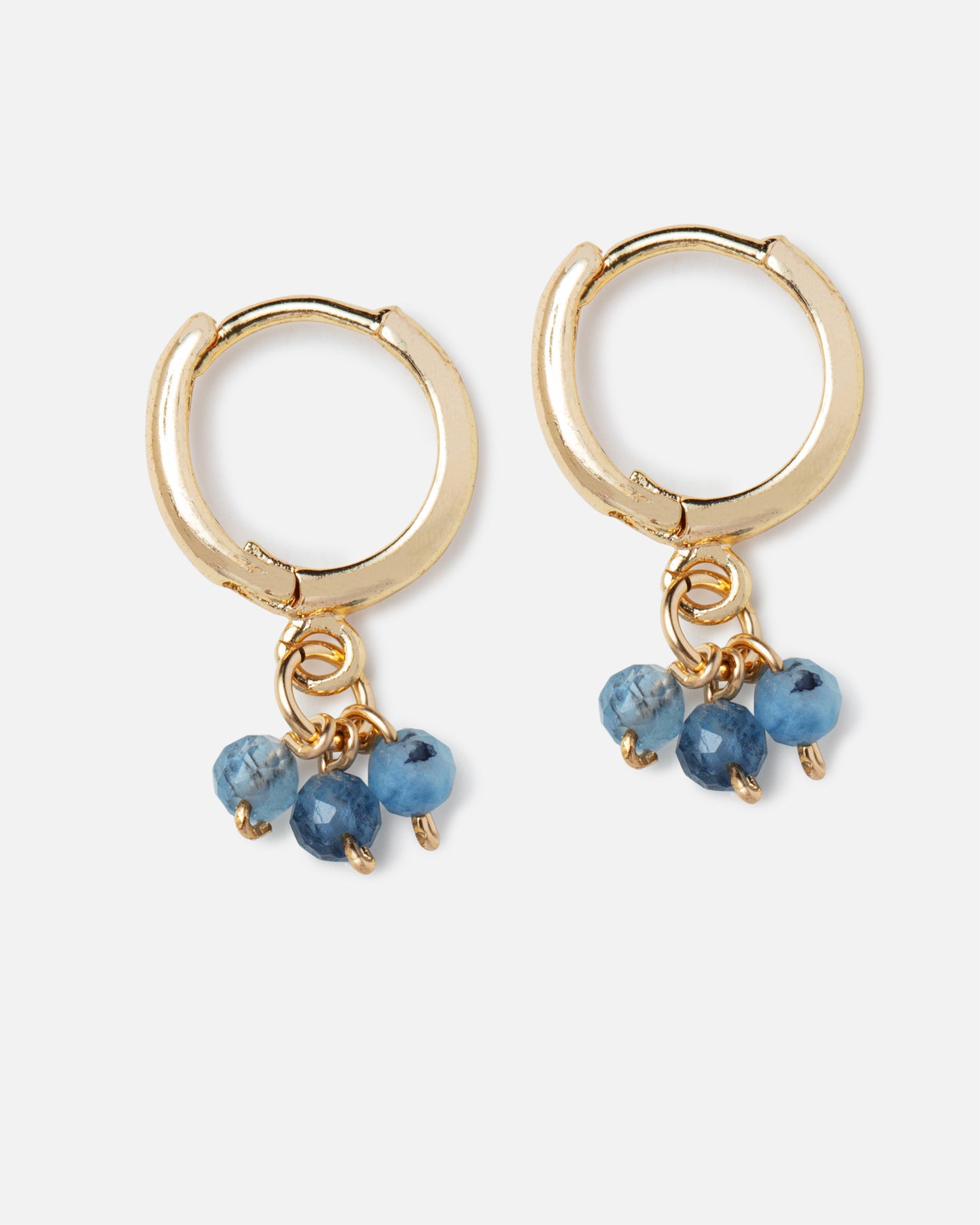 AQUAMARINE MINDY 14K GOLD FILLED HUGGIE EARRINGS