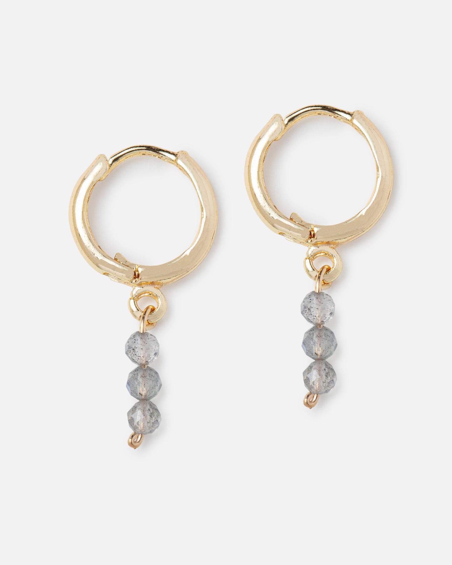 LABRADORITE LEIGHTON 14K GOLD FILLED HUGGIE EARRINGS