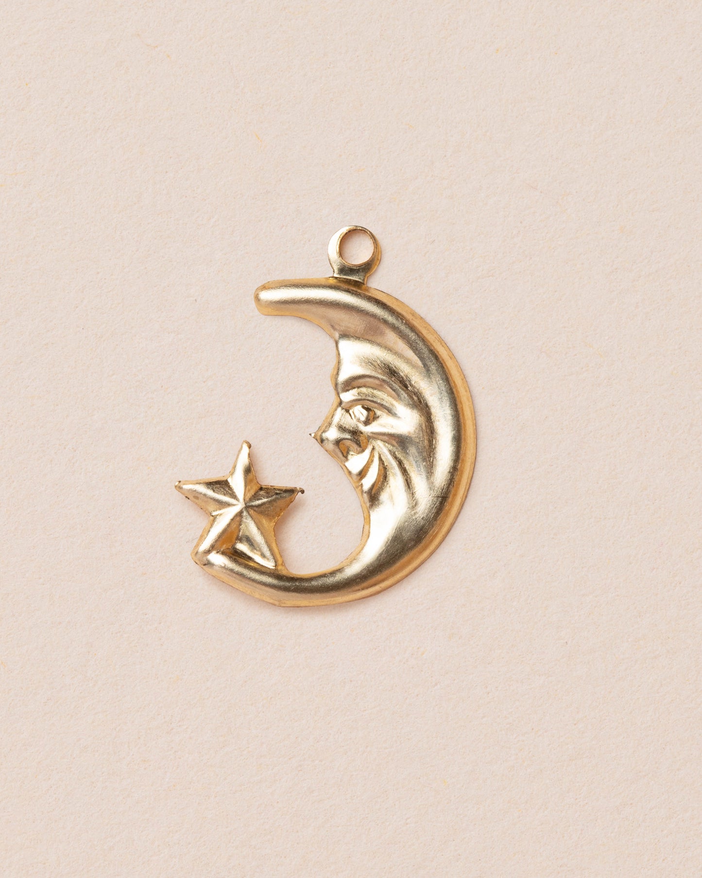 MOON FACE CHARM 14K GOLD FILLED