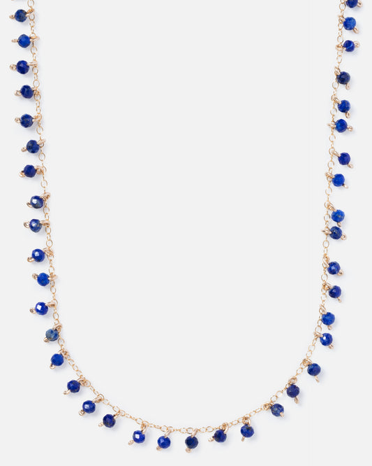 LAPIS CONFETTI 14K GOLD FILLED SPRINKLED NECKLACE