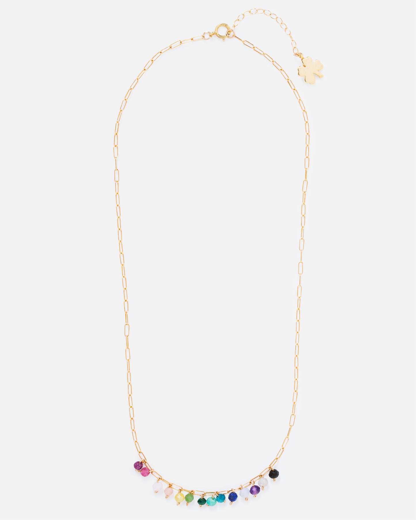 RAINBOW ELLA 14K GOLD FILLED PAPERCLIP CHAIN NECKLACE