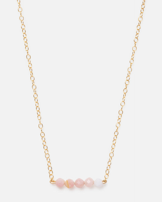 PINK OPAL CLUSTER 14K GOLD FILLED NECKLACE