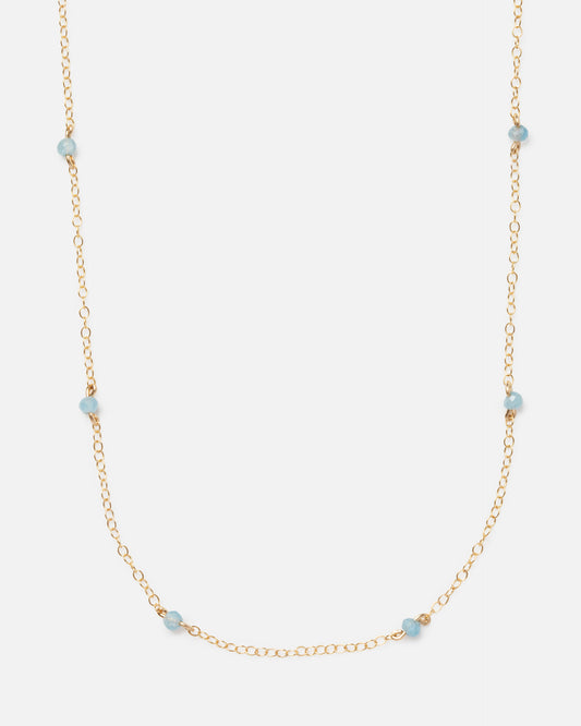 AQUAMARINE KATHY 14K GOLD FILLED NECKLACE