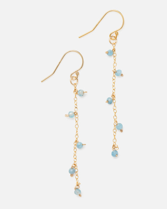 AQUAMARINE 14K GOLD FILLED DROP EARRINGS