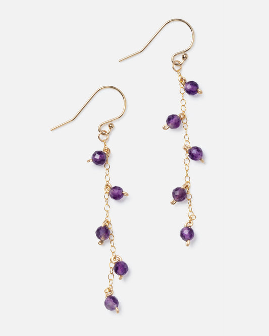 AMETHYST 14K GOLD FILLED DROP EARRINGS