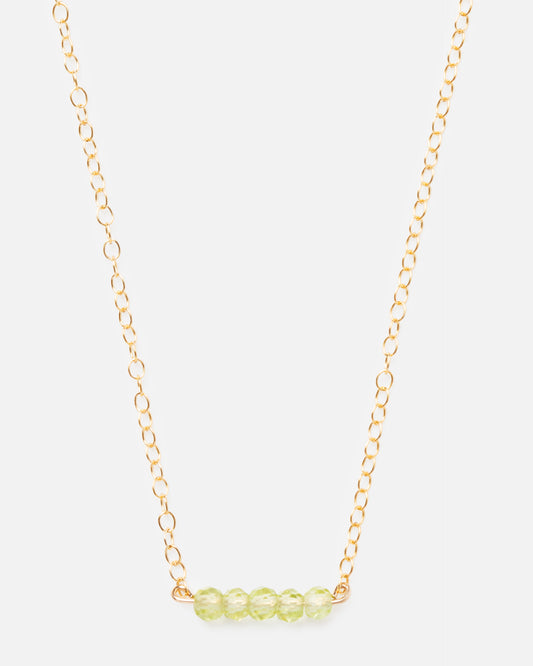 PERIDOT CLUSTER 14K GOLD FILLED NECKLACE