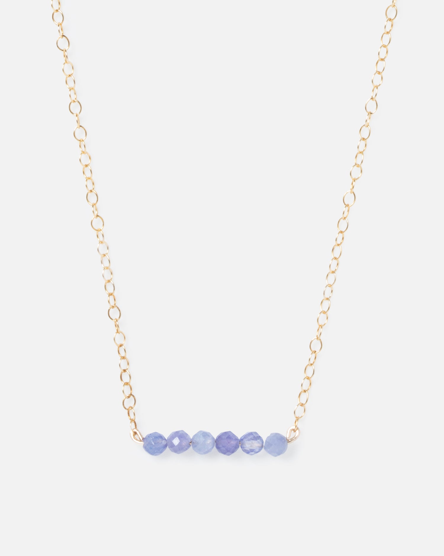 Tanzanite gemstone bar necklace