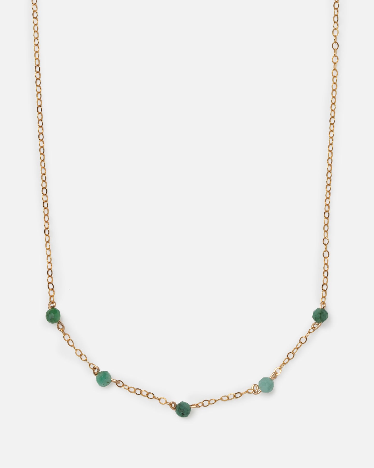 GREEN OPAL LUCY 14K GOLD FILLED NECKLACE