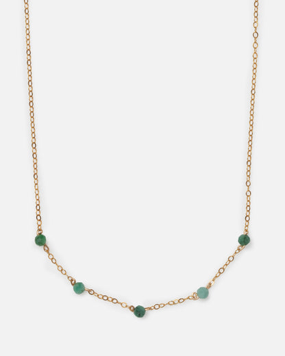 GREEN OPAL LUCY 14K GOLD FILLED NECKLACE