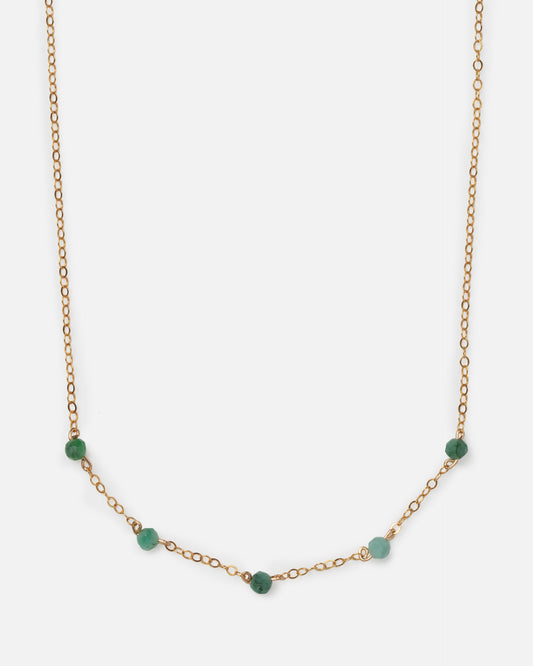 GREEN OPAL LUCY 14K GOLD FILLED NECKLACE