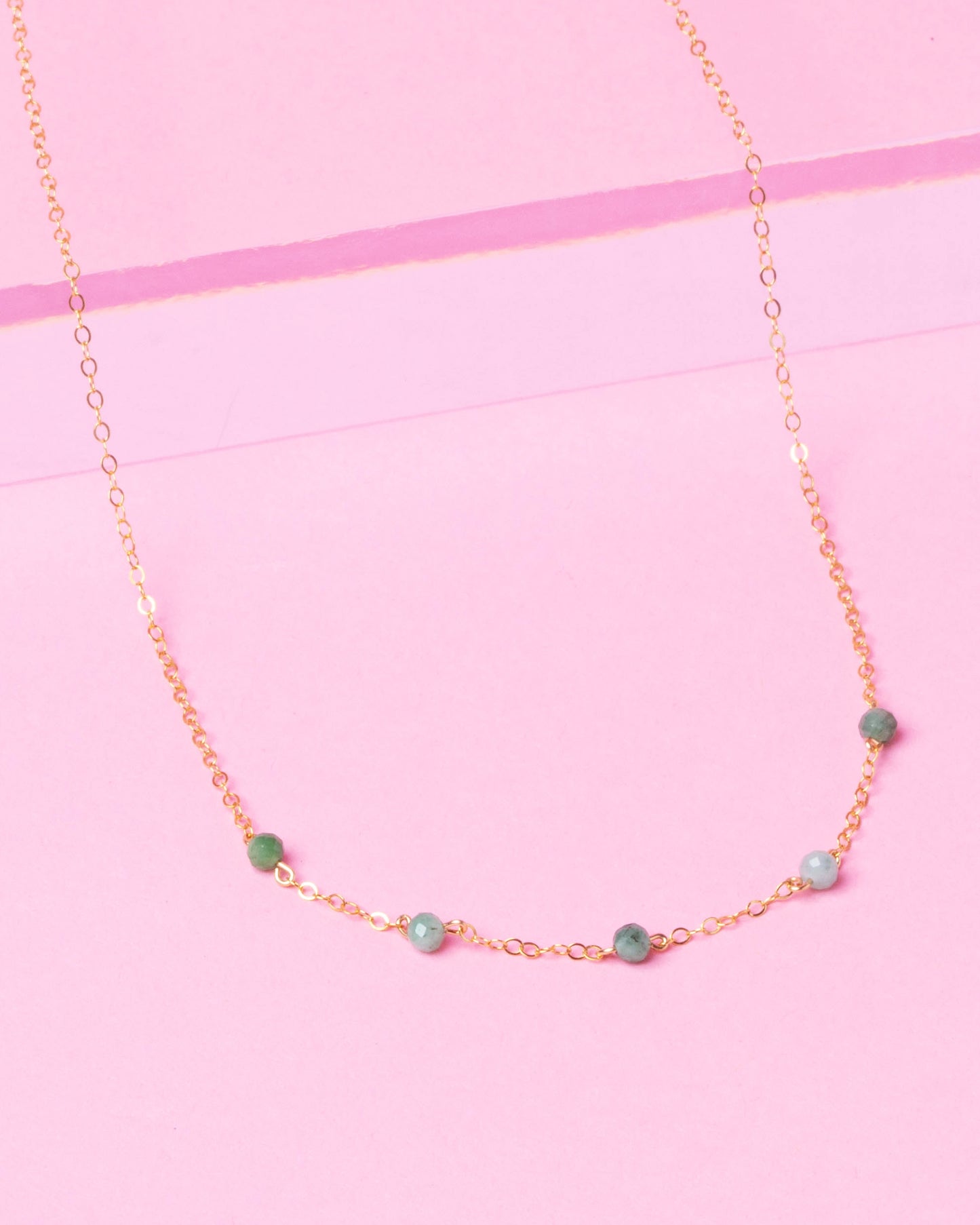 GREEN OPAL LUCY 14K GOLD FILLED NECKLACE