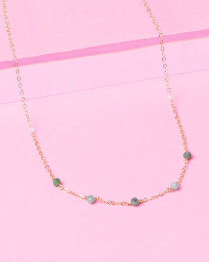 GREEN OPAL LUCY 14K GOLD FILLED NECKLACE