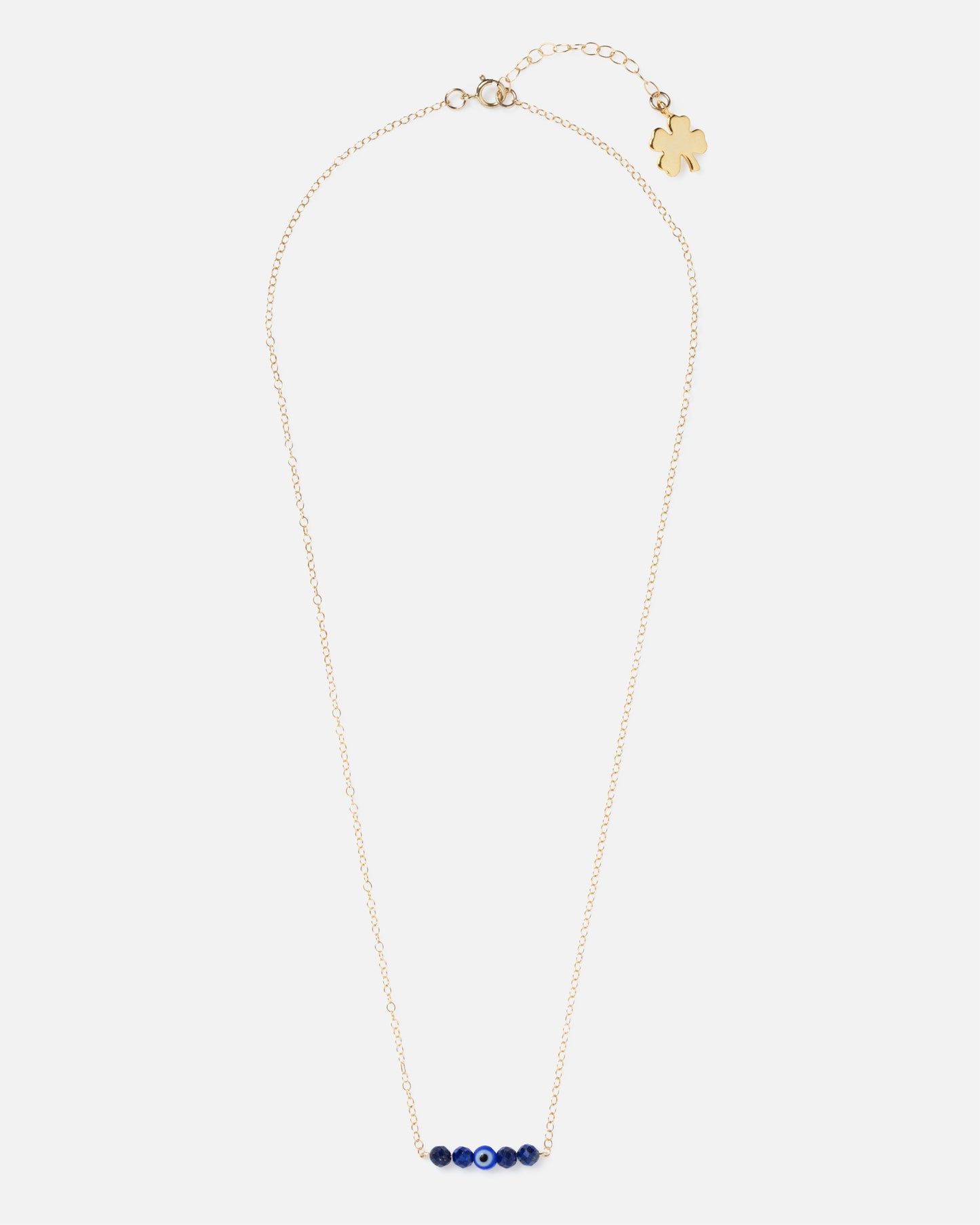 cluster necklace with clover charm