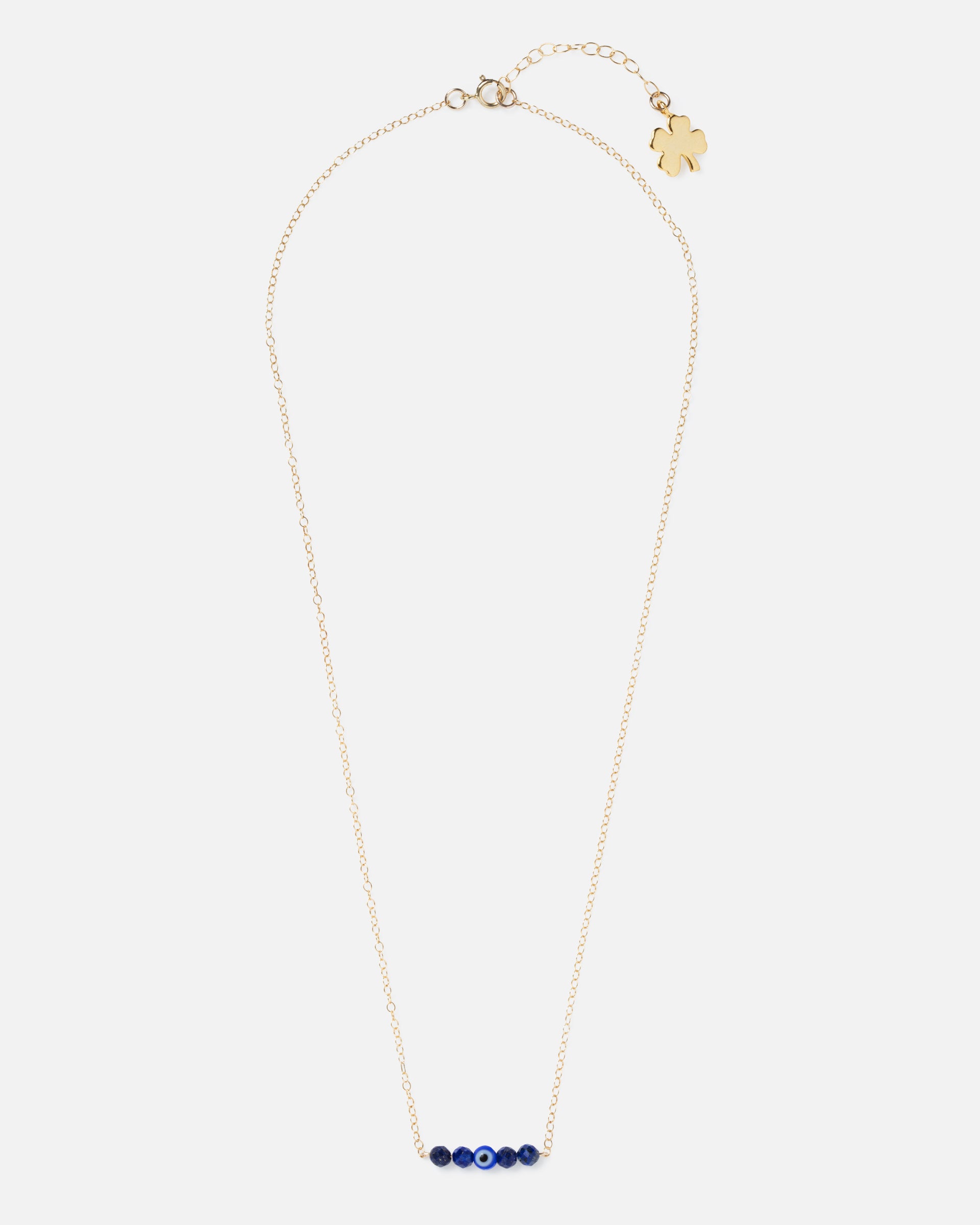 cluster necklace with clover charm