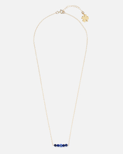 cluster necklace with clover charm