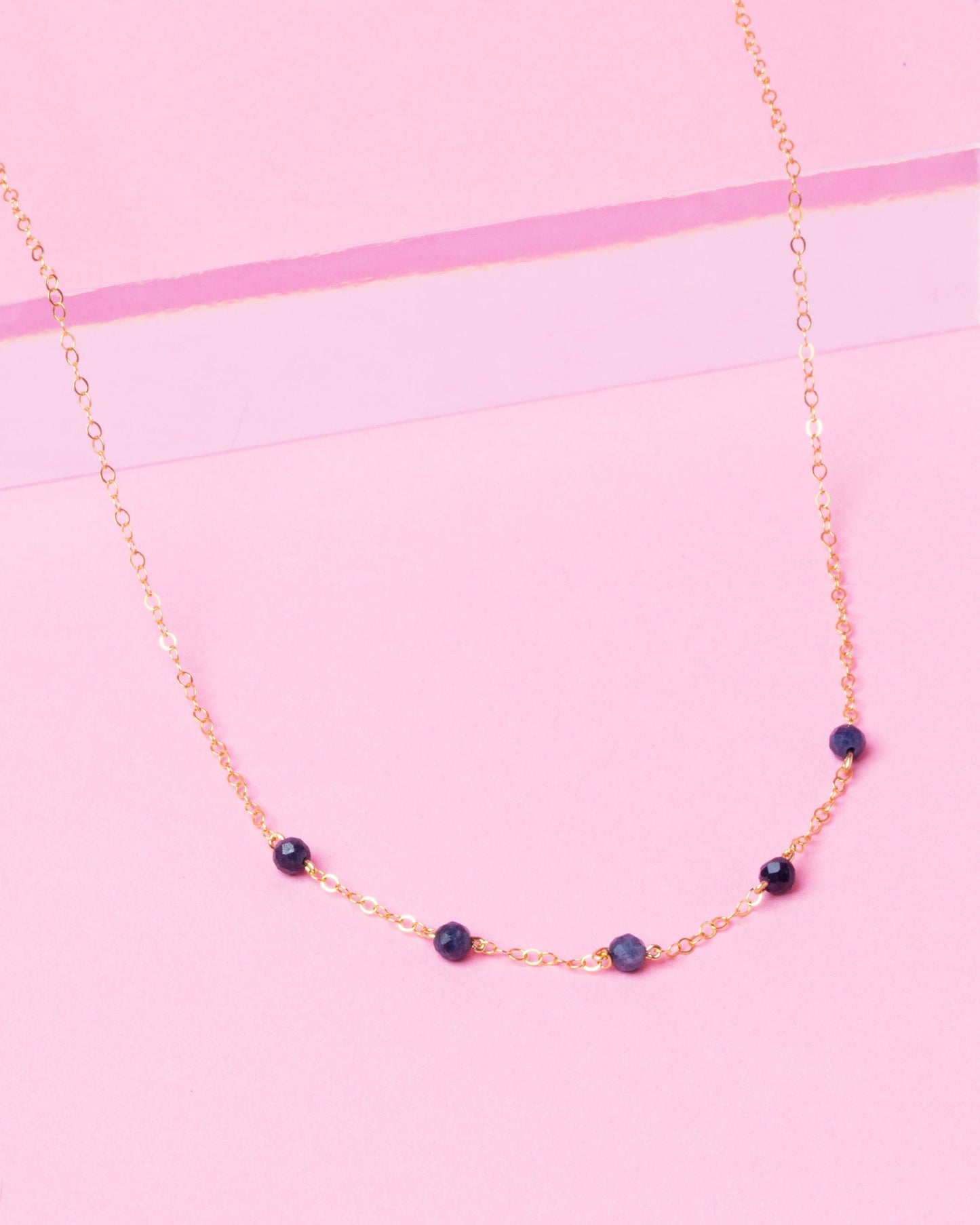 SAPPHIRE LUCY 14K GOLD FILLED NECKLACE