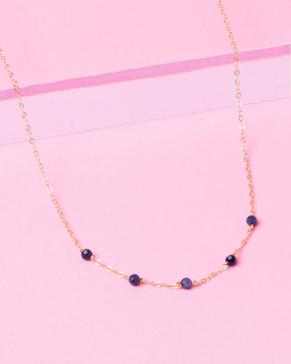 SAPPHIRE LUCY 14K GOLD FILLED NECKLACE