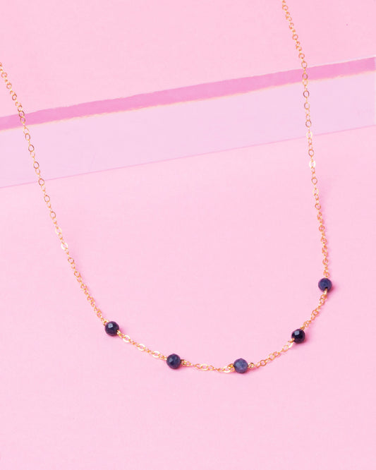 SAPPHIRE LUCY 14K GOLD FILLED NECKLACE