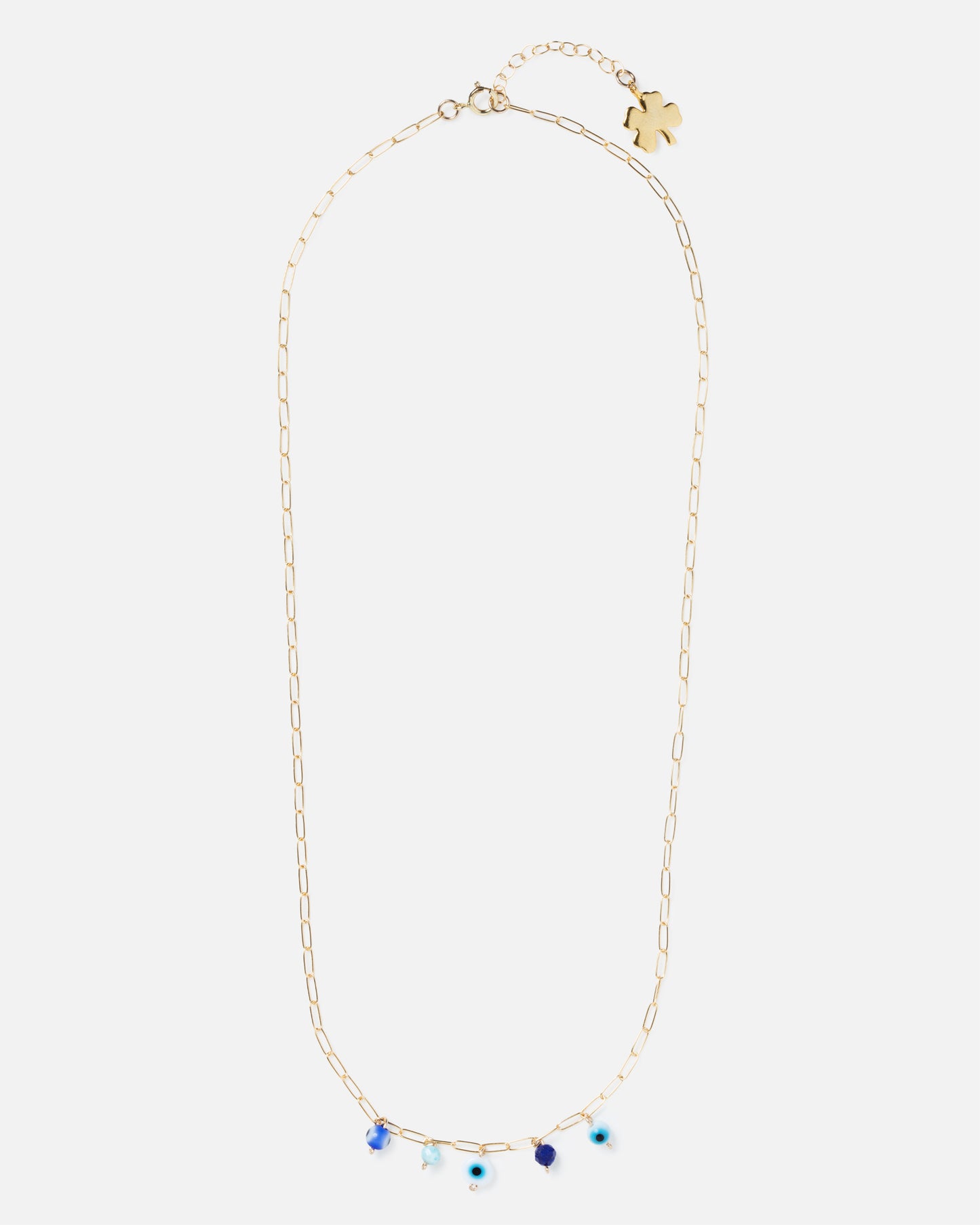 EVIL EYE CHARMED 14K GOLD FILLED NECKLACE