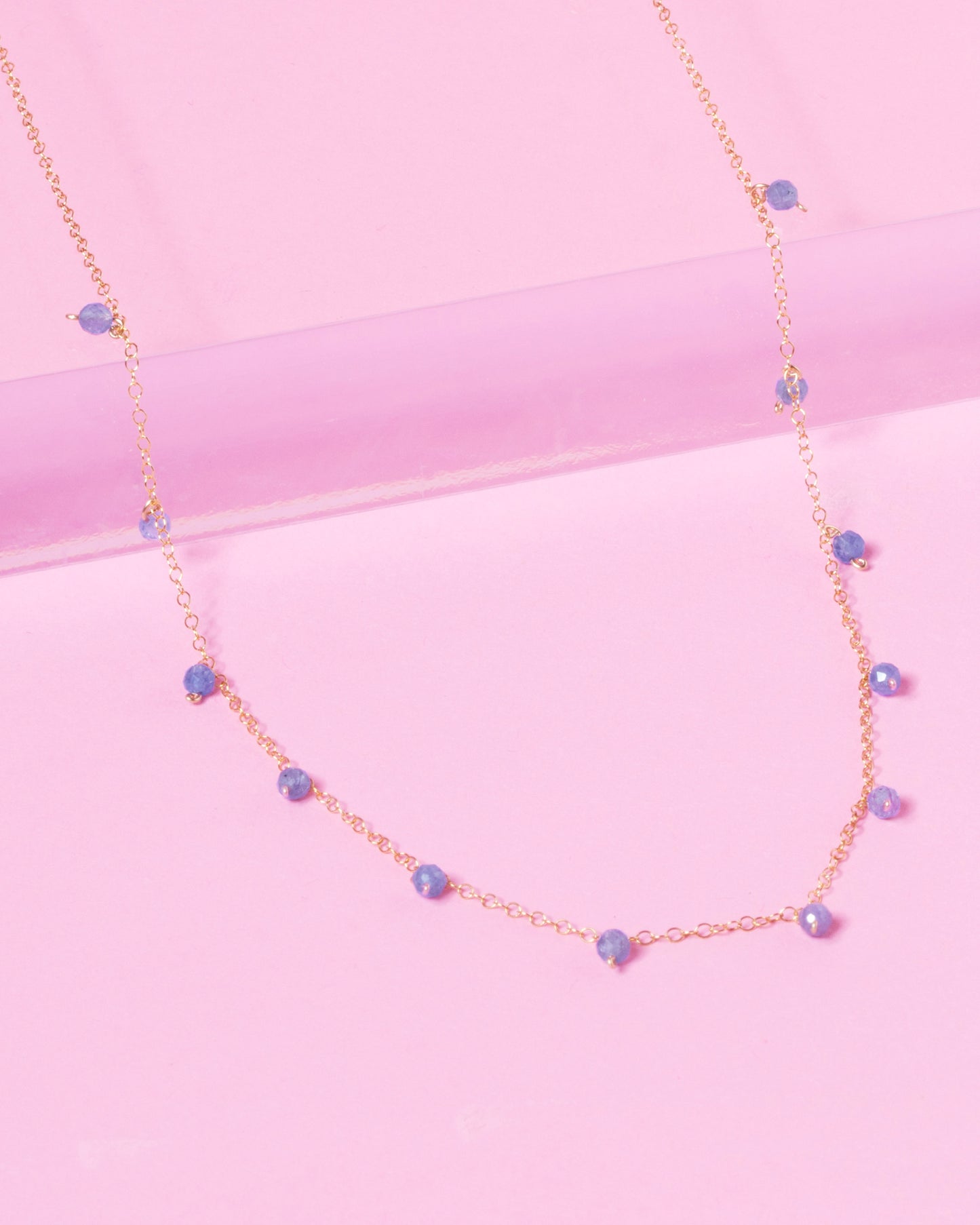 TANZANITE DAINTY 14K GOLD FILLED NECKLACE