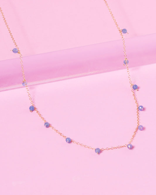TANZANITE DAINTY 14K GOLD FILLED NECKLACE