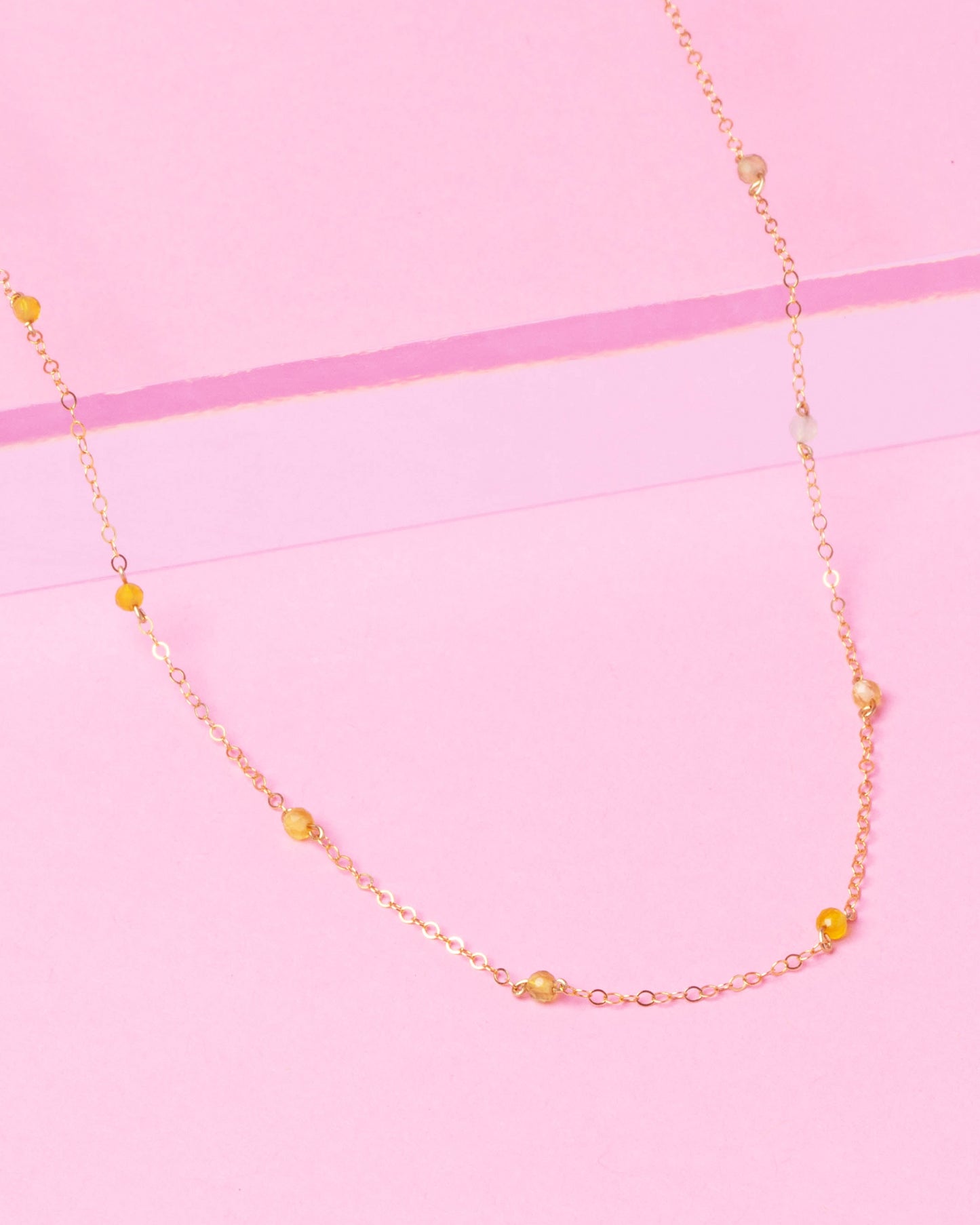 YELLOW OPAL KATHY 14K GOLD FILLED NECKLACE