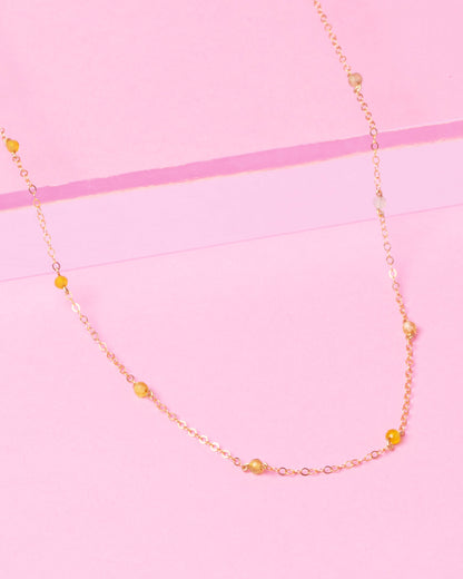 YELLOW OPAL KATHY 14K GOLD FILLED NECKLACE