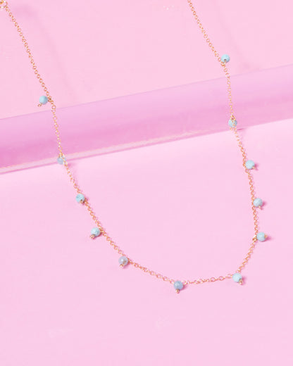LARIMAR DAINTY 14K GOLD FILLED NECKLACE