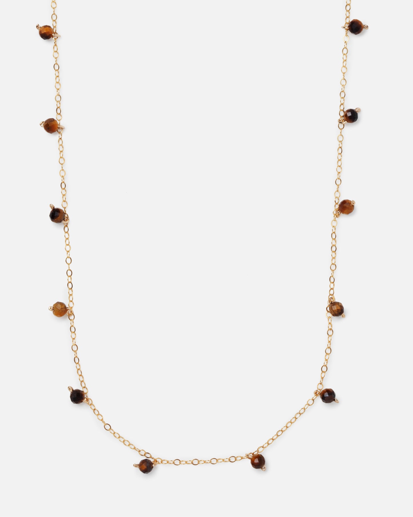TIGER'S EYE DAINTY 14K GOLD FILLED NECKLACE