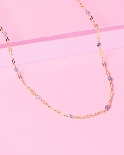 AQUAMARINE ELLIE 14K GOLD FILLED NECKLACE