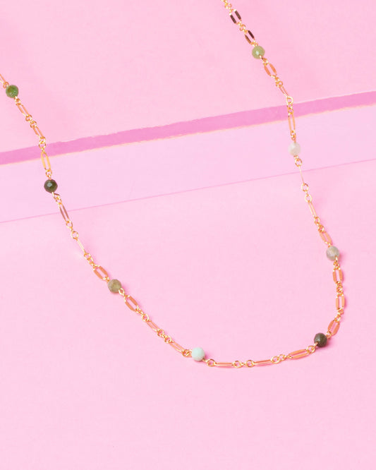 GREEN OPAL ELLIE 14K GOLD FILLED NECKLACE