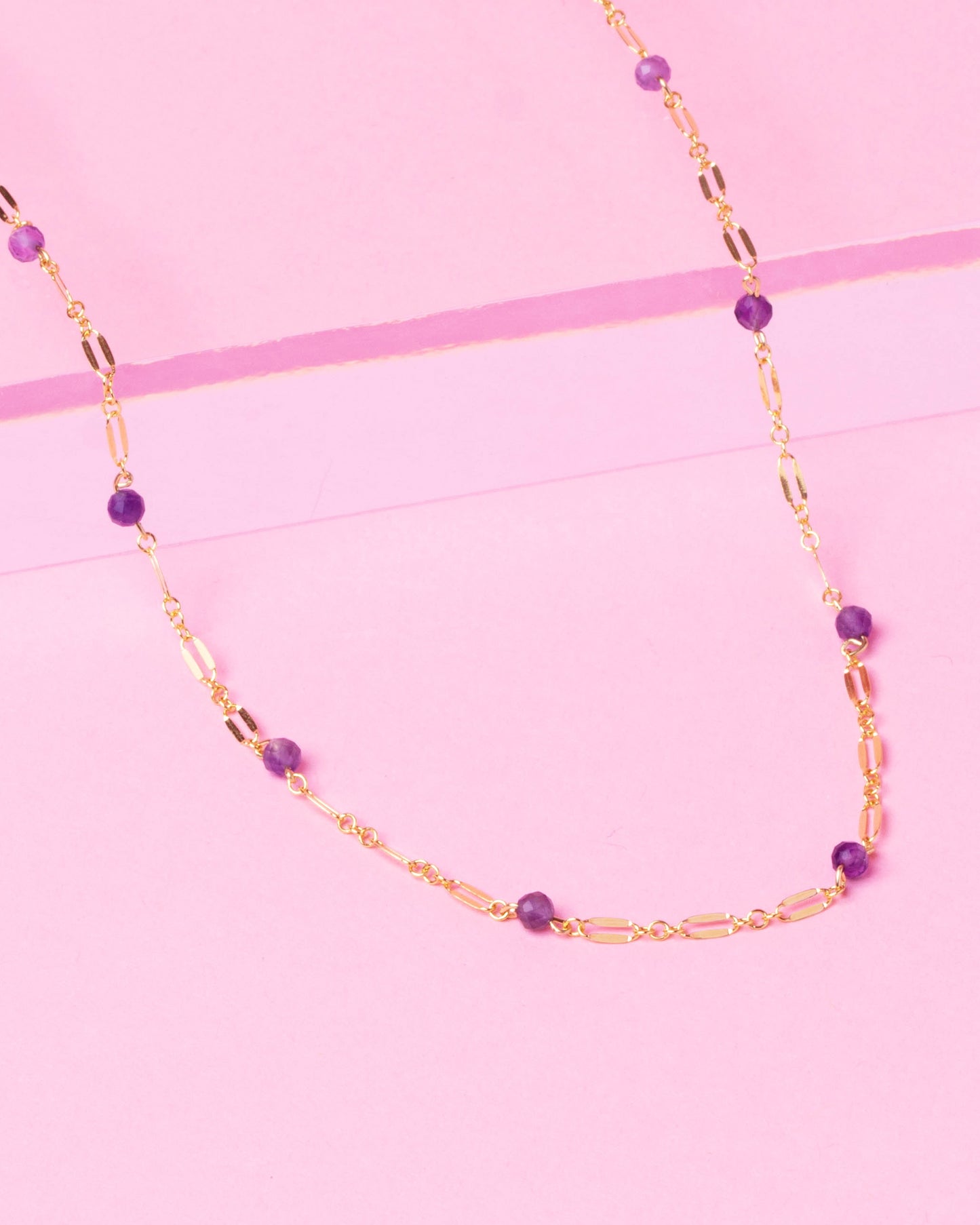 AMETHYST ELLIE 14K GOLD FILLED NECKLACE