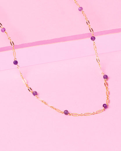 AMETHYST ELLIE 14K GOLD FILLED NECKLACE