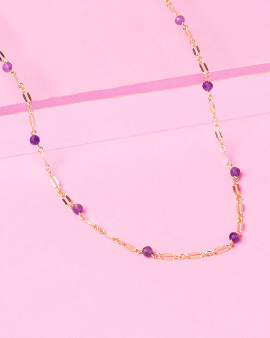 AMETHYST ELLIE 14K GOLD FILLED NECKLACE