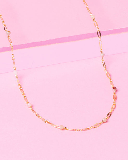 PINK OPAL ELLIE 14K GOLD FILLED NECKLACE