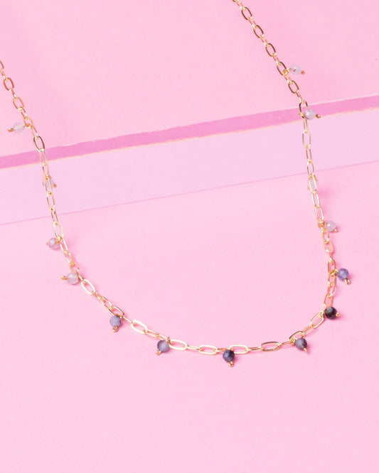 AQUAMARINE ALISHA 14K GOLD FILLED NECKLACE