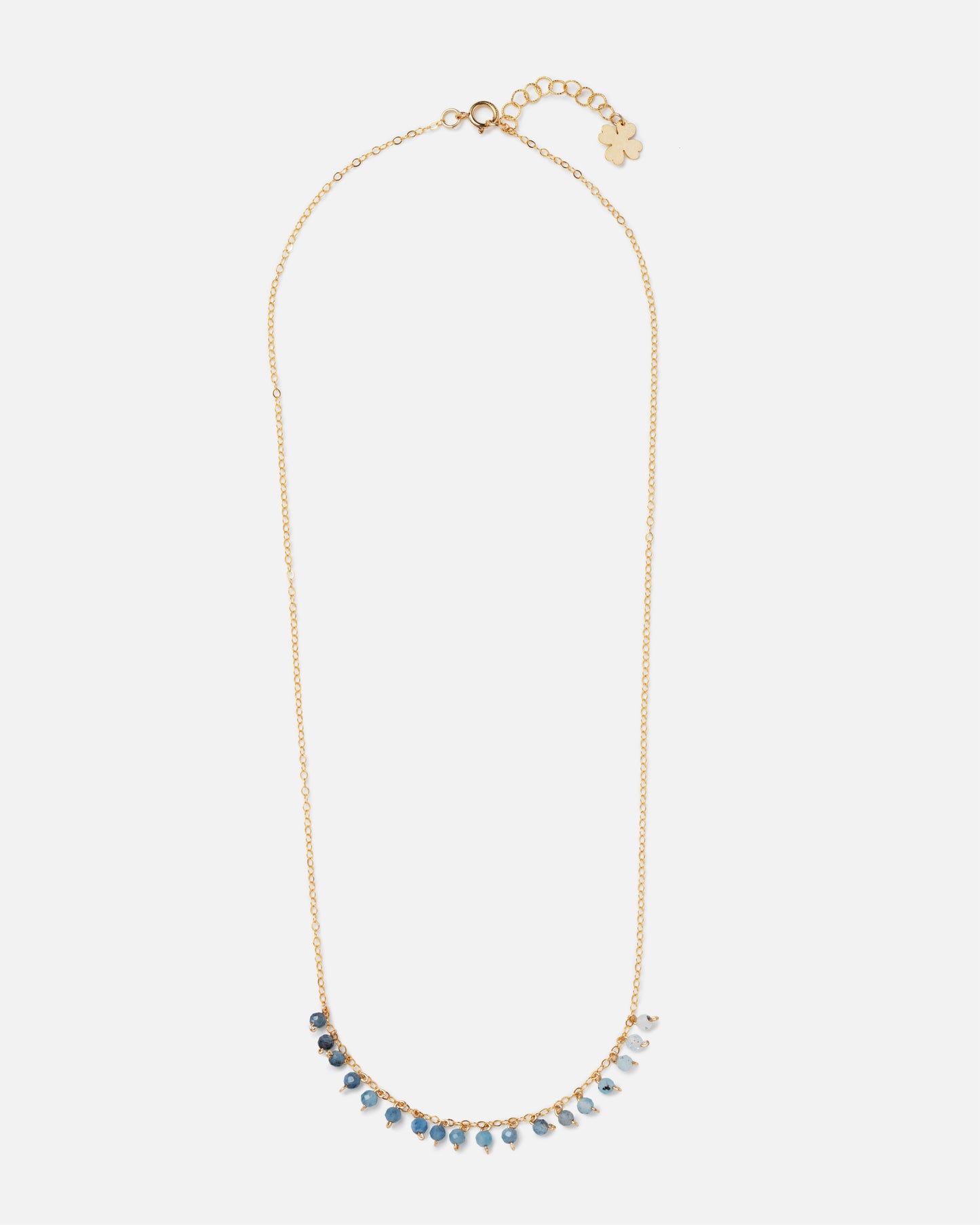 OMBRÉ AQUAMARINE ROBIN 14K GOLD FILLED DROP NECKLACE