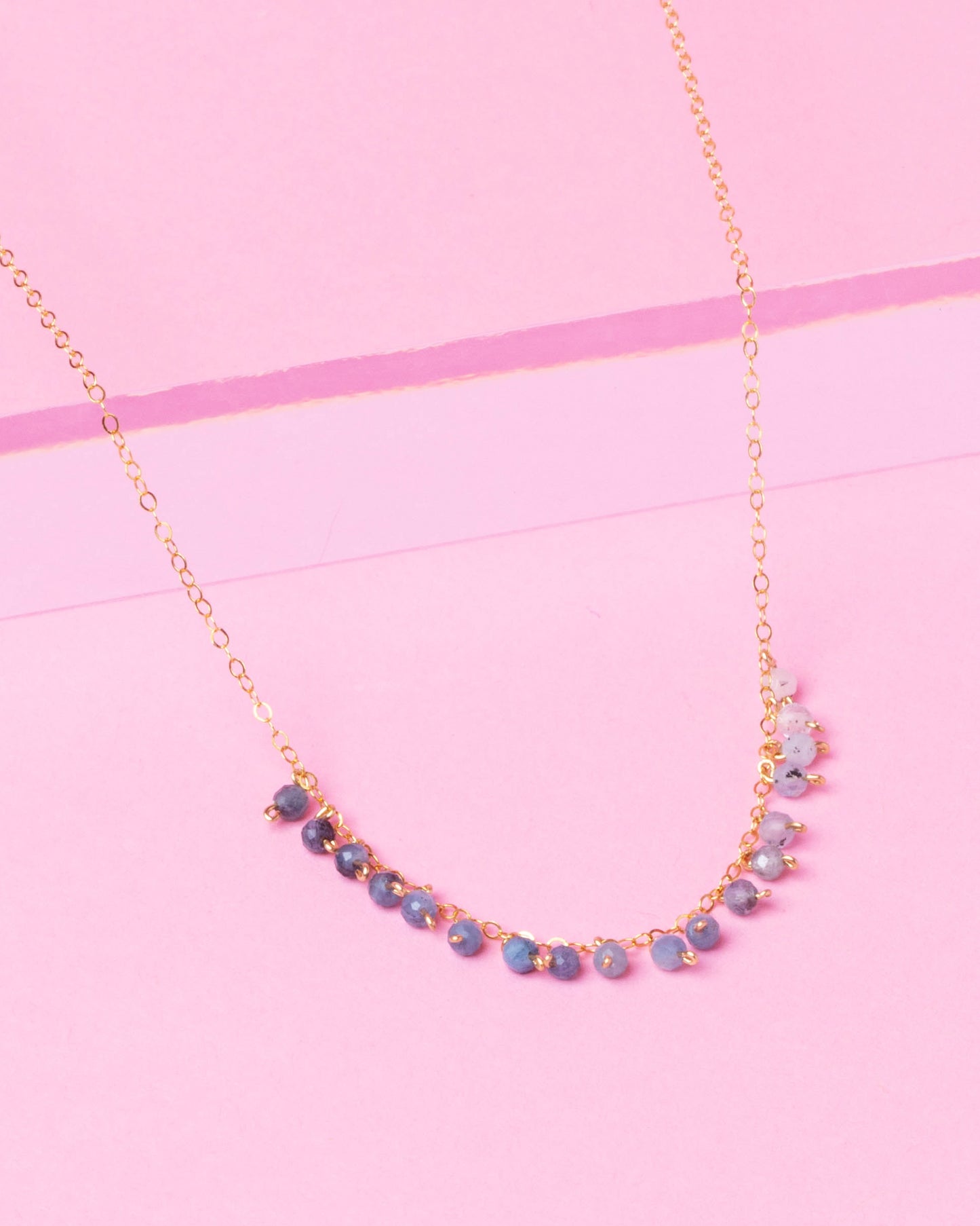 OMBRÉ AQUAMARINE ROBIN 14K GOLD FILLED DROP NECKLACE