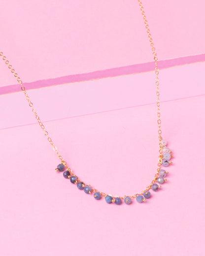 OMBRÉ AQUAMARINE ROBIN 14K GOLD FILLED DROP NECKLACE