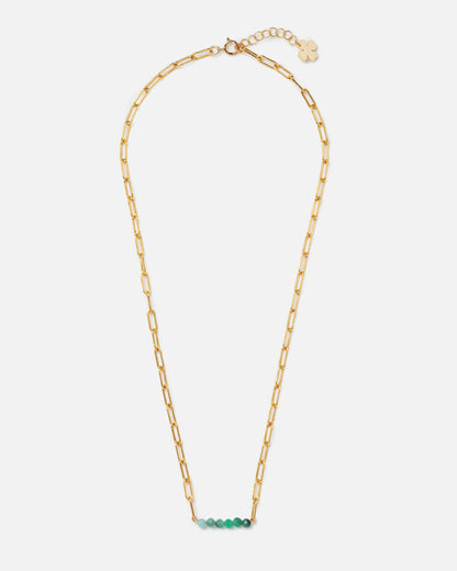 EMERALD PAPERCLIP CLUSTER 14K GOLD-FILLED NECKLACE