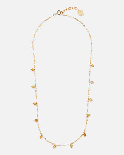 CITRINE DAINTY 14K GOLD FILLED NECKLACE