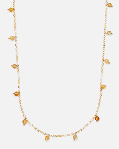 CITRINE DAINTY 14K GOLD FILLED NECKLACE