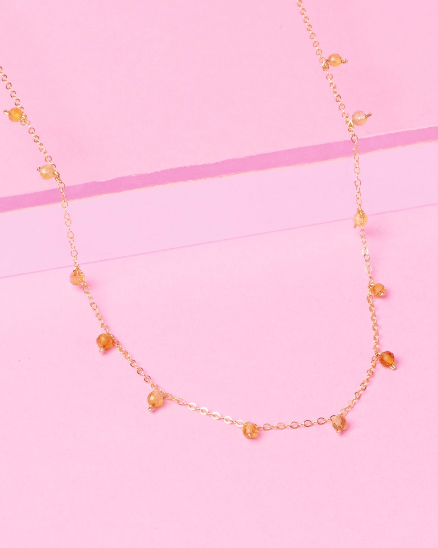 CITRINE DAINTY 14K GOLD FILLED NECKLACE