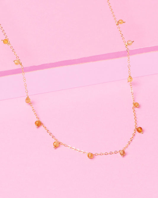 CITRINE DAINTY 14K GOLD FILLED NECKLACE