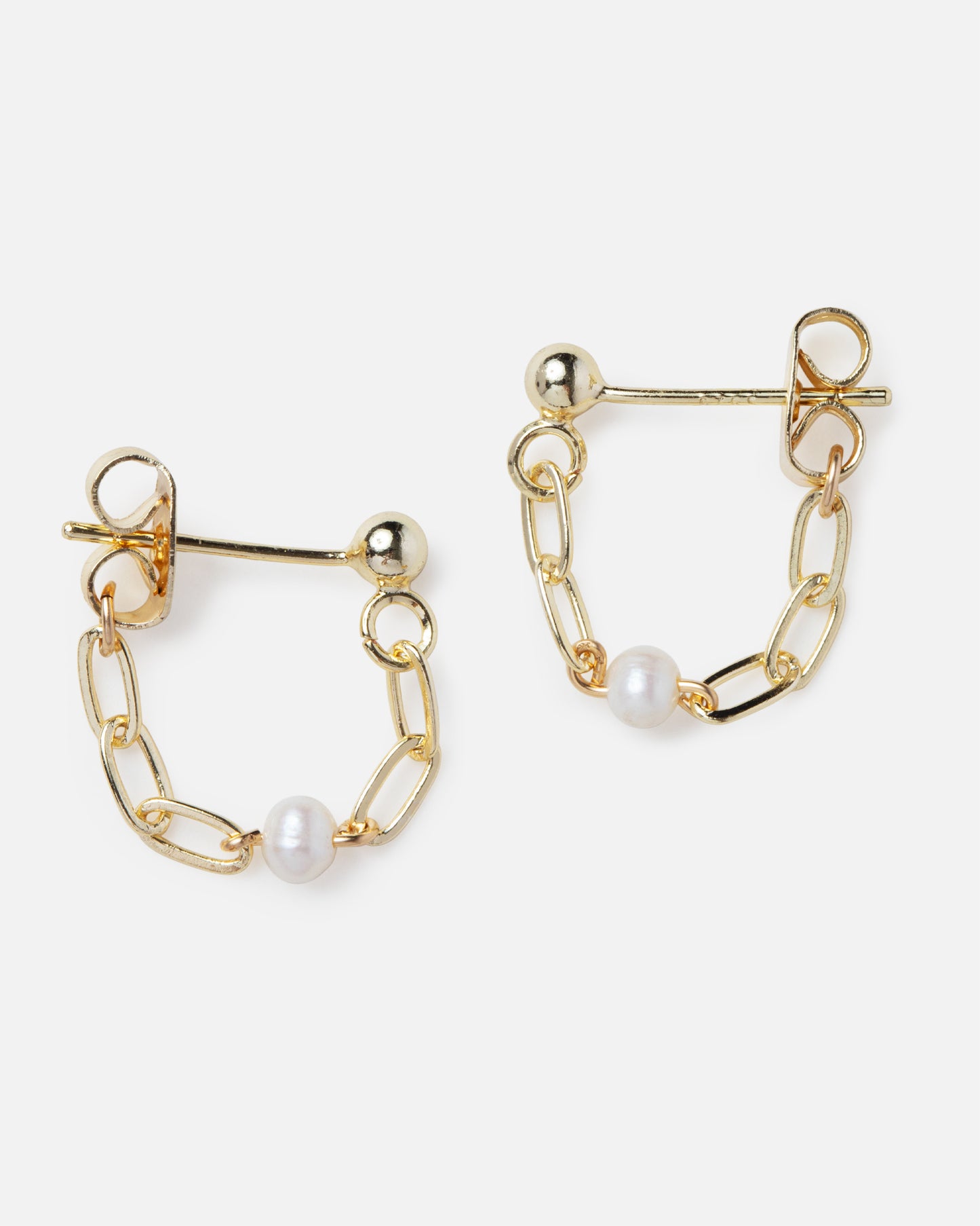 PEARL GRACIE 14K GOLD FILLED HUGGIE EARRINGS