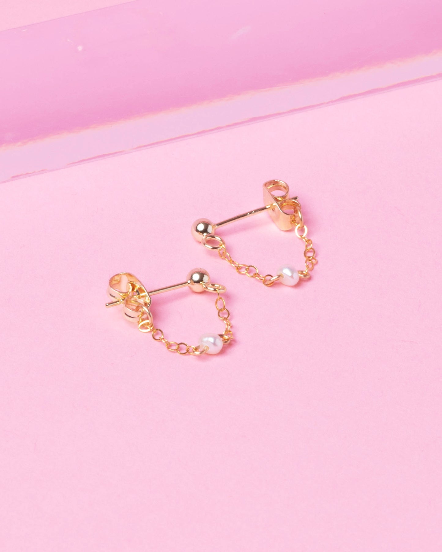 AQUAMARINE MAXINE 14K GOLD FILLED HUGGIE EARRINGS