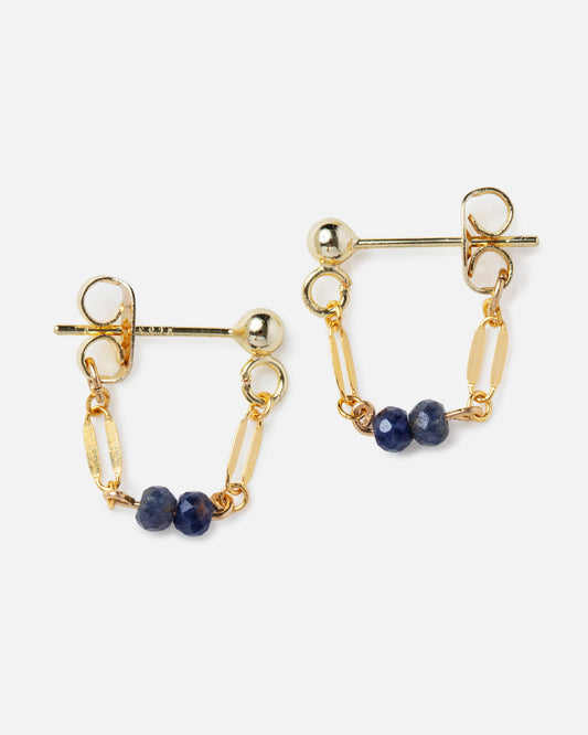 SAPPHIRE FRANCESCA 14K GOLD FILLED HUGGIE EARRINGS