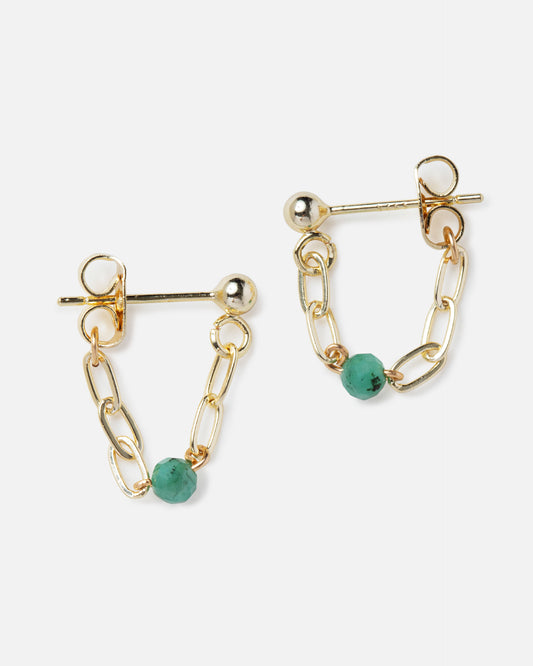 EMERALD GRACIE 14K GOLD FILLED HUGGIE EARRINGS