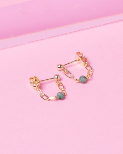 EMERALD GRACIE 14K GOLD FILLED HUGGIE EARRINGS